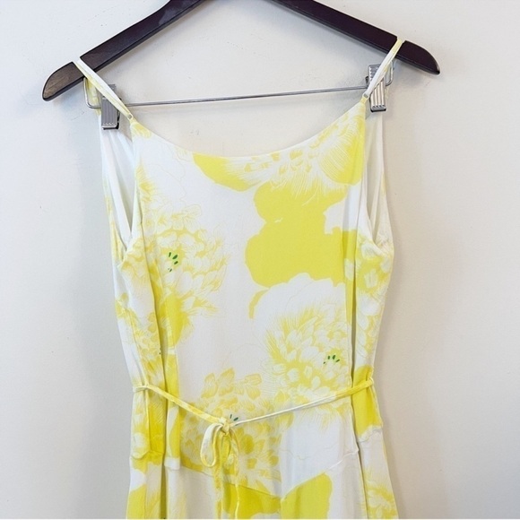 Cupcakes & Cashmere Dayen Yellow Floral Print Tie Waist Sleeveless Dress Size M - Picture 9 of 9
